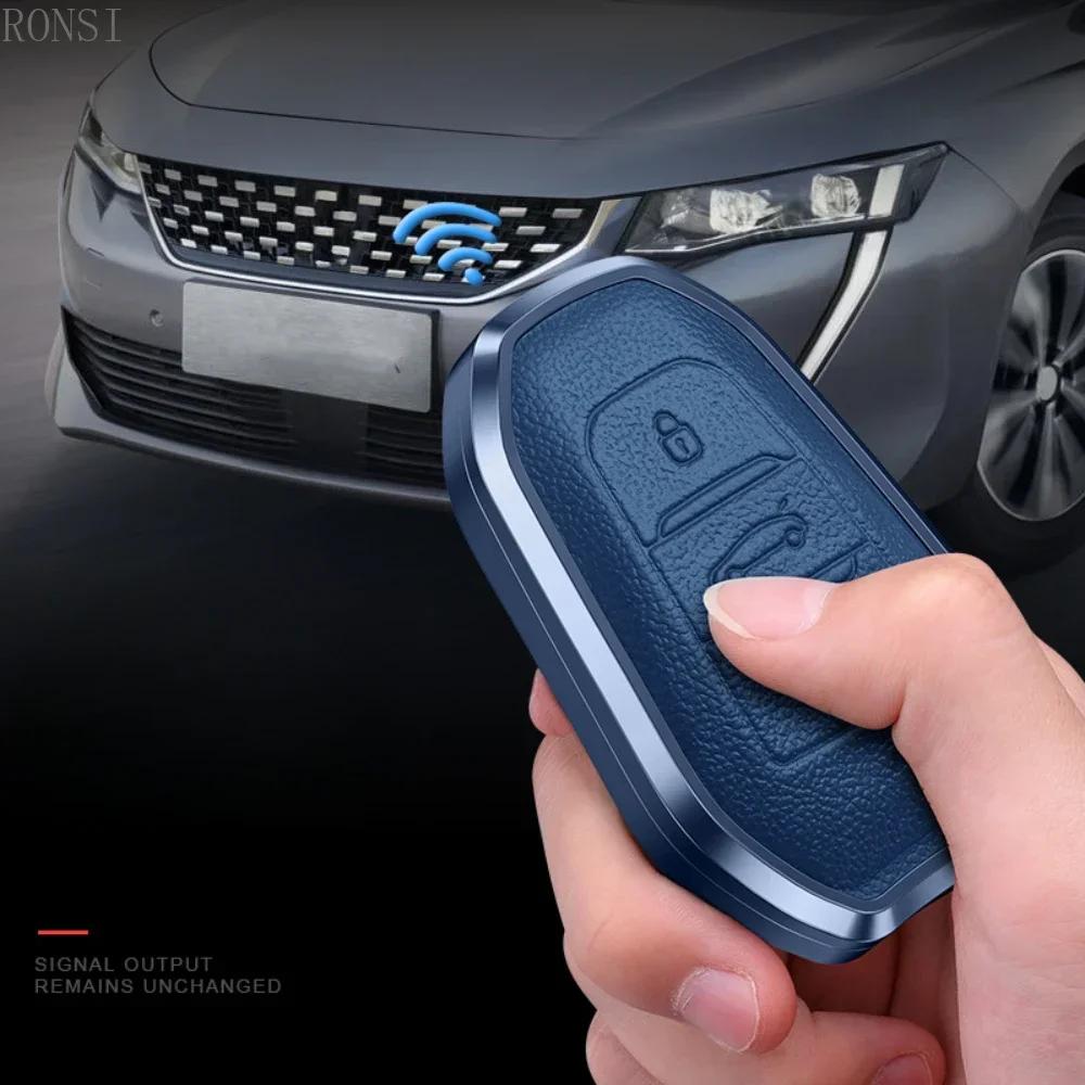 Interior Mouldings Leather Car Remote Key Case Cover Shell For Peugeot 308 408 508 2008 3008 4008 5008 Citroen C4 C4L C6 C3-XR P