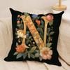Creative letter N Cushion Cover Silky Short Plush Sofa Pillow Cover Hidden Zipper Soft Dustproof Case for Home Decor