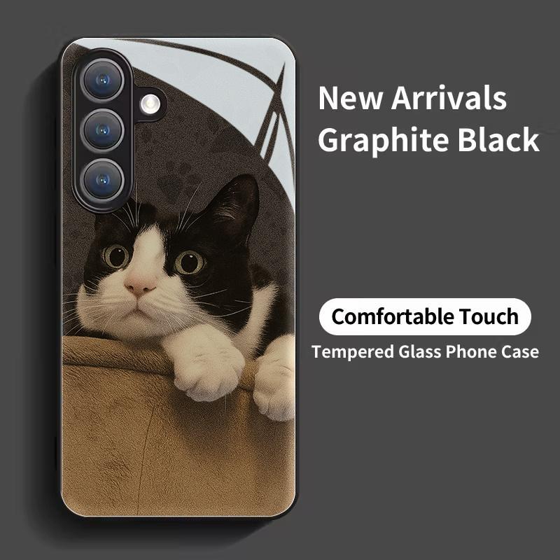 Exquisite Luxury High-end PhoneCase Glass TPU PhoneCase for Samsung Galaxy S26 S25 S24 S23 S22 S21 FE,Ultra,Plus Dropresistant