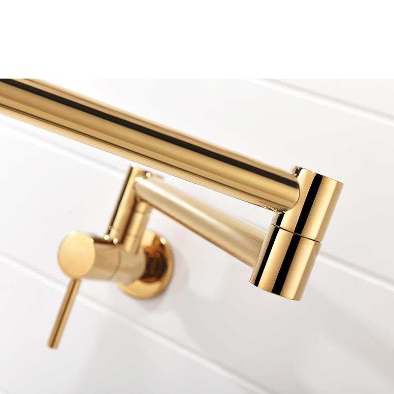 Antique Bronze Pot Filler Tap Wall Mounted Foldable Single Cold Kitchen Faucet Black Sink Tap Rotate Folding Spout Brass