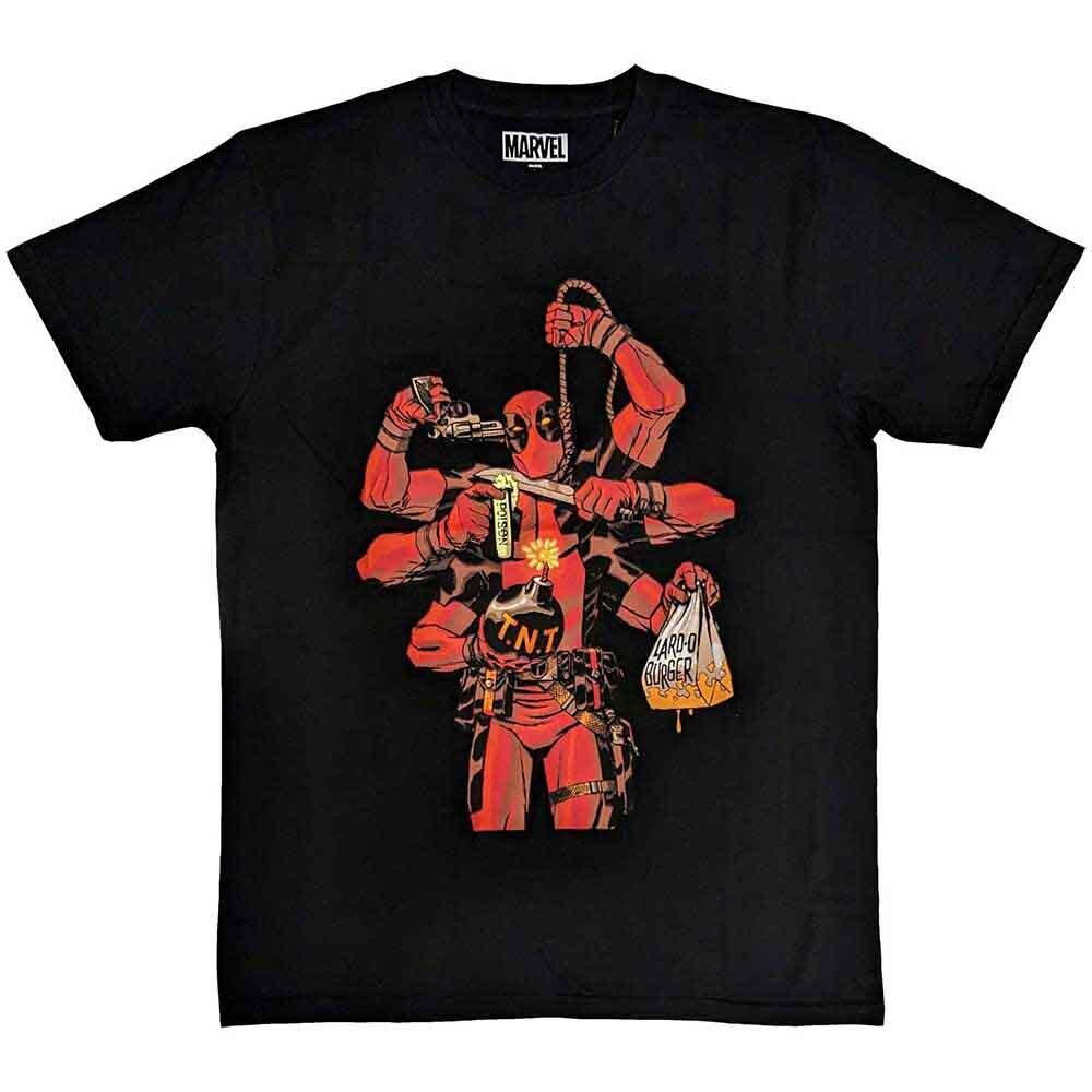 Marvel Comics Unisex T-Shirt Deadpool Arms Black S