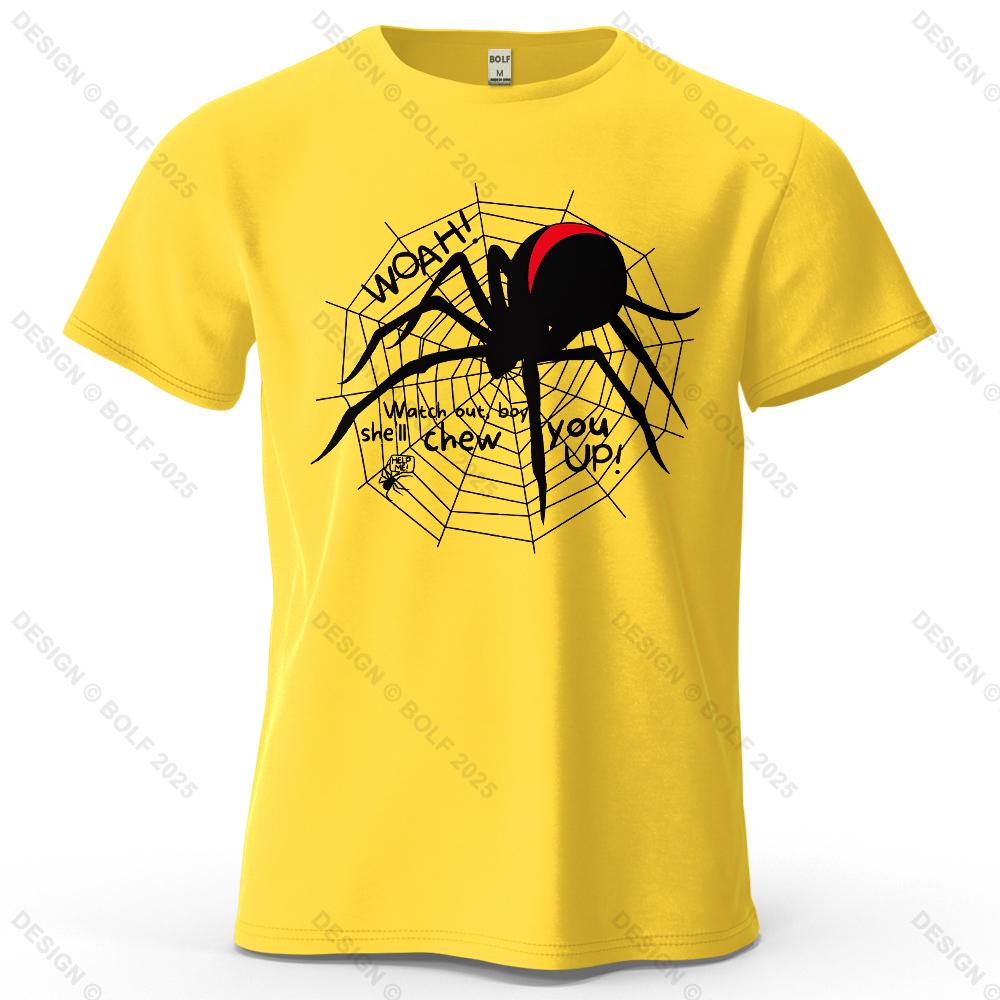 Redback Spider Cool Printed Men's T-Shirt 100% Cotton Oversized Mysterious Insect Graphic Tees for Women Tops Tees Streetwear
