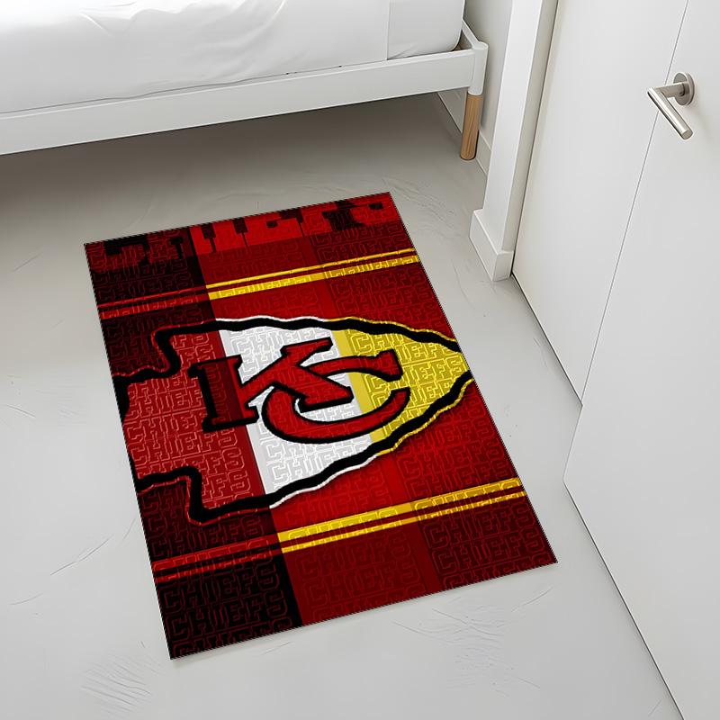 Kansas City Chiefs (19) Rug Suitable For Living Rooms Bedrooms Computer Rooms Dining Areas And Placement Under Tables And Chairs Also An Ideal Choice 