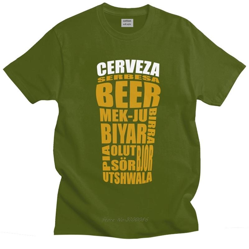 Beer Translations T Shirt for Unisex Cotton Leisure Tshirt Short Sleeves Alcohol Drinking Tee Tops Fashion Slim Fit Clothing