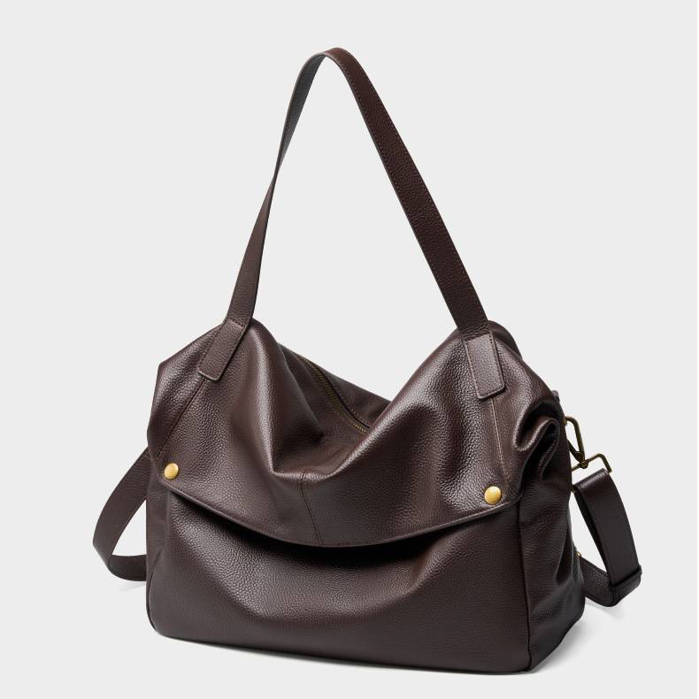 Large Capacity Shoulder Bag Genuine Leather Women's Work Tote Bag Handbag