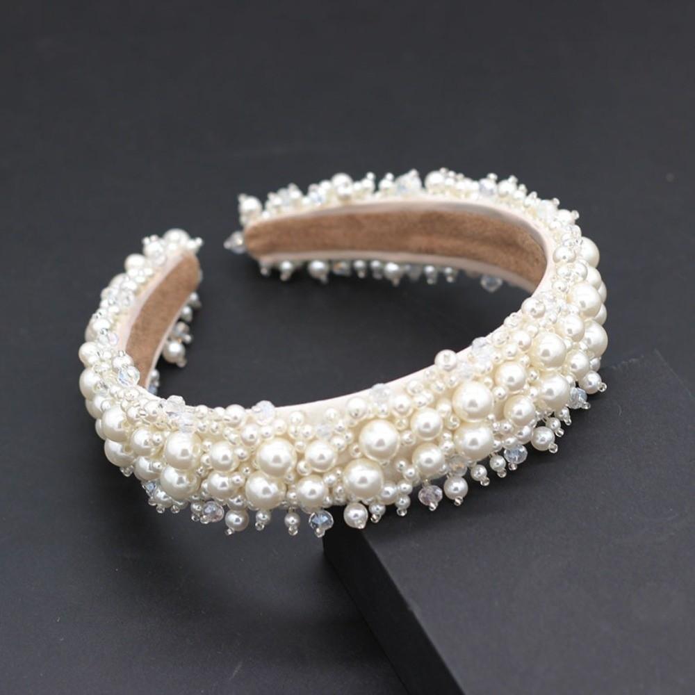 Baroque Bridal Hair Hoop Large Women Hairbands Headwear Pearl Headbands  Women