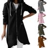 Padded Women Casual Sweatshirt Coat Loose Zipper Long Sleeve Hooded