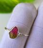 Roher Wassermelonen-Turmalin Edelstein 925 Sterlingsilber Ring Gr. 7.75 Geschenk für Sie