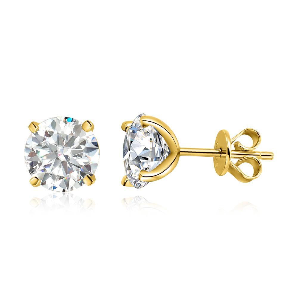 0.2-5ct Moissanite Stud Earring for Women Men Round D Color Diamond 925 Silver 18K Gold Plated Jewelry with