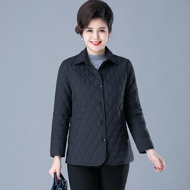 Warm Thin Jacket Autumn Winter Quilted Long-sleeved Jacket Parkas Middle Age Cotton-padded Tops Mother Cotton Coat