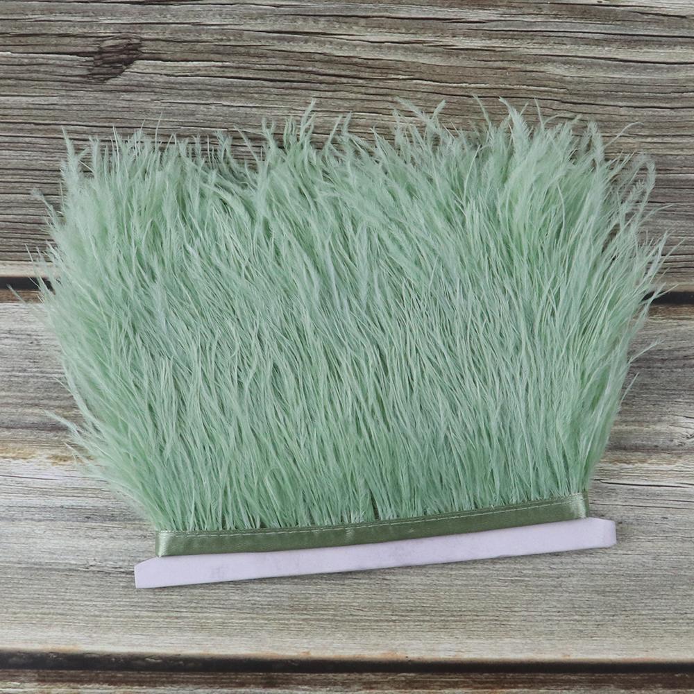 1 Meter Ostrich feather Trim Ribbon Dyed Various Long Ostrich Fringe 8-10CM feathers for crafts Dress/skirt Sewing Accessory