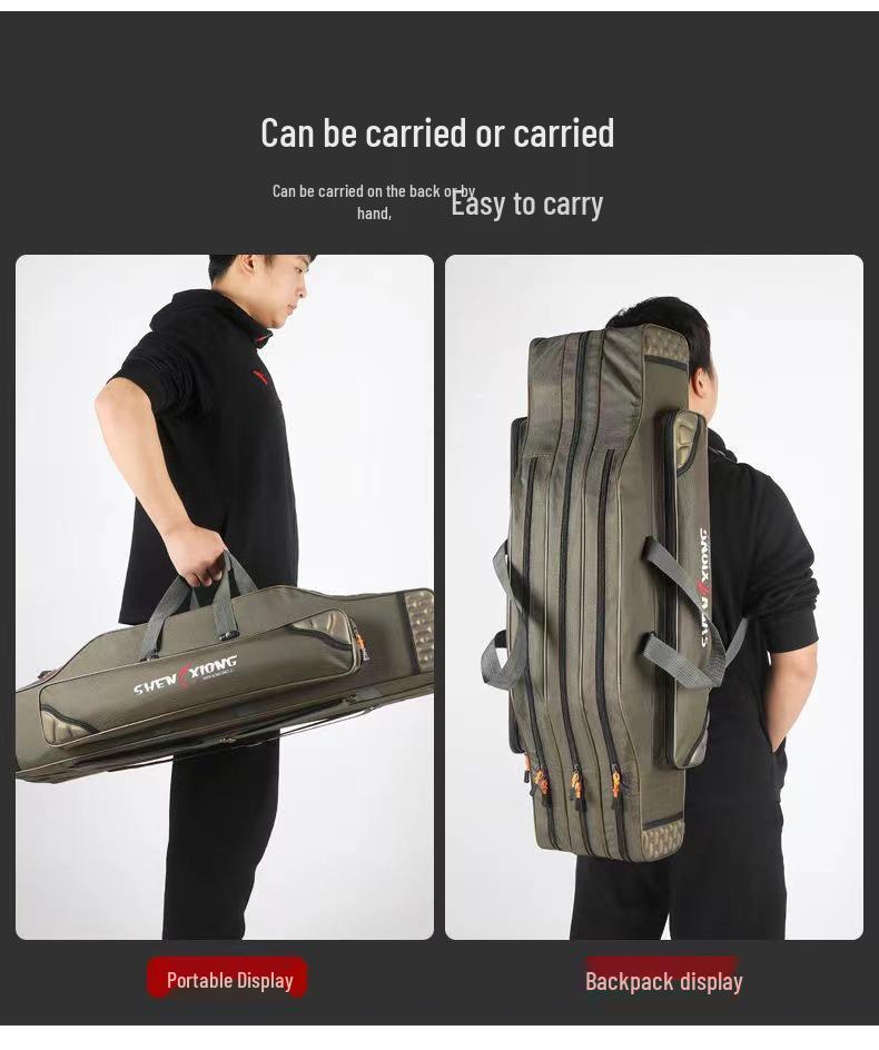 Large Wear-Resistant Fishing Bag, Two or Three Layers, 80-130 cm, Free Shipping