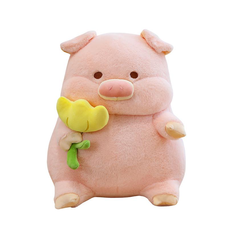 Cartoon Pig Tulip Plush Toy Cute Animal Doll Room Decoration Child Holiday Gift