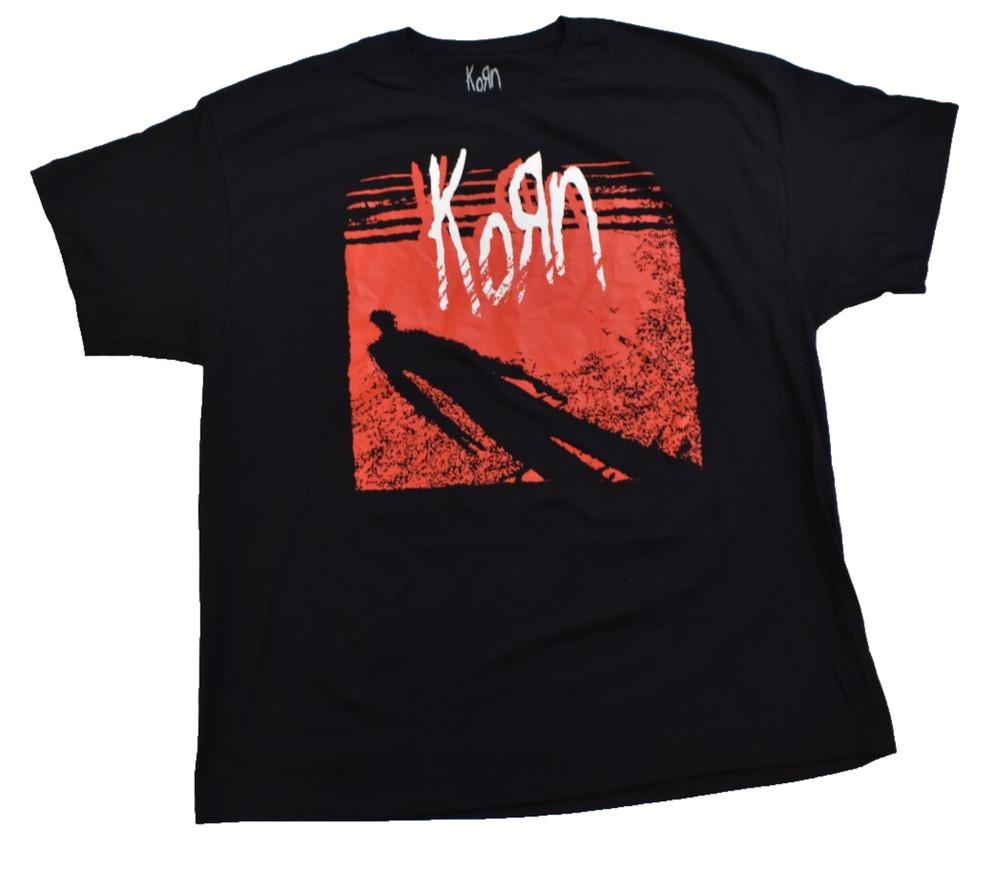 Korn Koszulka Męska Korn Zespół Rockowy Metalowy Człowiek Cień Czarna Nowa 2XL Koszulka Unisex