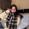 Plaid scarf women's winter high-end sense autumn and winter Korean version of the new imitation cashmere shawl thickened warm knitted scarf men