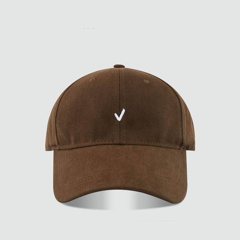 Embroidery Baseball Hat Men's and Women's Wide brims Retro Simple Pure Cotton Duck Tongue Hat Suitable for Outdoor Sunscreen