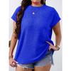 QICED Camicette e camicie con scollo a maniche corte, stampa tinta unita, moda casual da donna