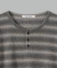 NONBLANK Waffle Henley Neck Ls T-Shirt_Grey Stripe