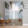 Clear Water On The Beach Tulle Curtains for Living Room Bedroom Children Room Kitchen Decor Sheer Voile Window Curtains