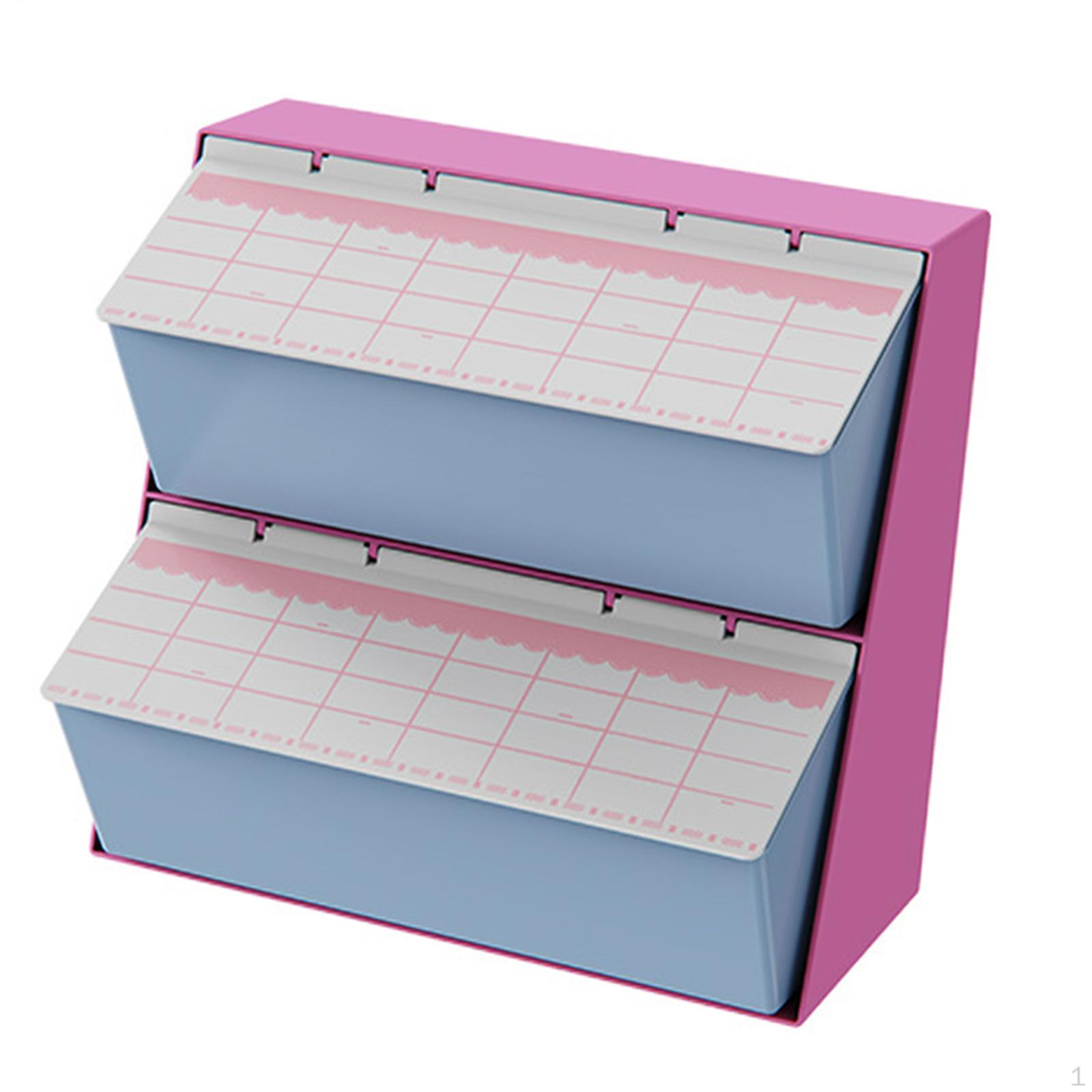 

Органайзер Держатель для кофейных капсул с крышкой Универсальная 2-ярусная полка для чая Стойка для спальни шкафа rose red blue