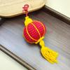 Handmade Chinese New Year Red Lantern Wool Crochet Keychain Ornament Gift.