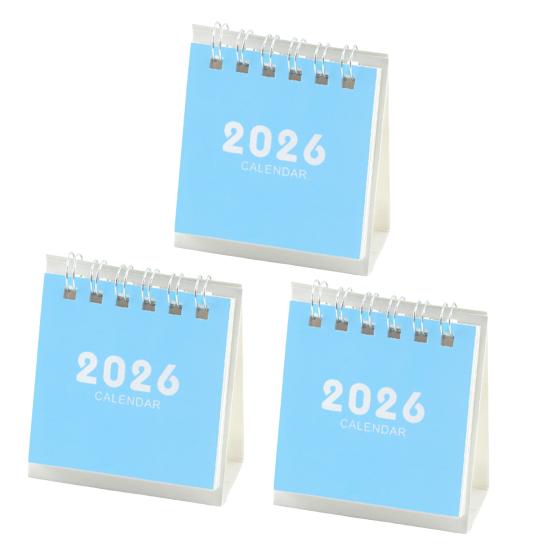 2026 Mini Desktop Calendar Cute Cartoon Desk Planner with Spiral Binding Small Planning Notebook for Office Home