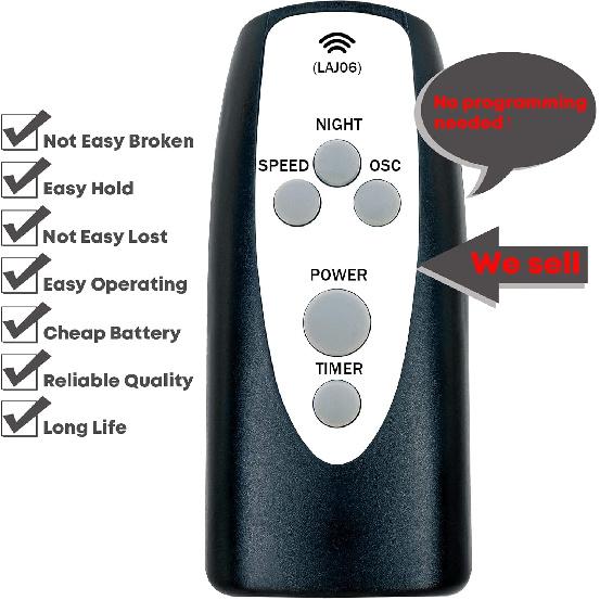 Replacement Remote Control for Lasko 2033666D 2033666C T42050 T36205 T42552 T42951 T42952 T42954 T42964 T48312 T48322 T48332 T48312 T48314