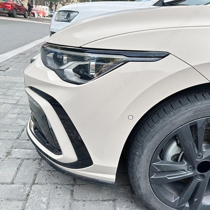 Pour VW Golf MK8 -2024 GTI GTD GTE R R-LINE TSI TDI Paupières de Phare Avant Splitter Sourcil Autocollants Couverture Accessoires ABS