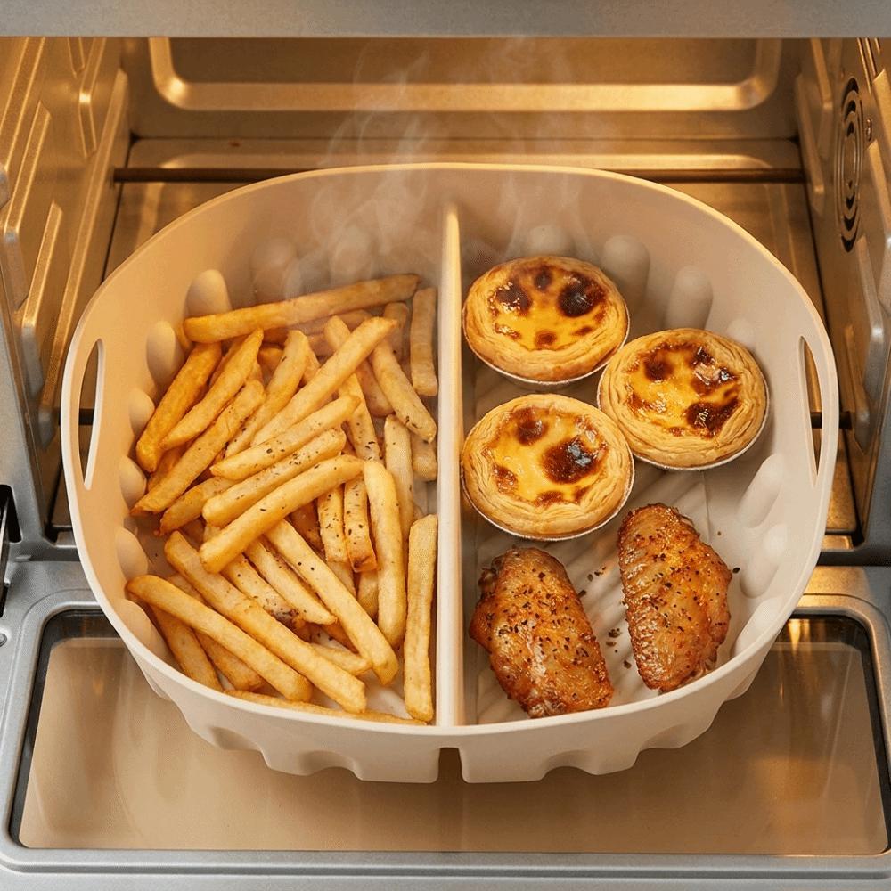 Flexible Silicone Air Fryer Liner Food Grade Circular Oven Basket Mat Air Fryer Accessories