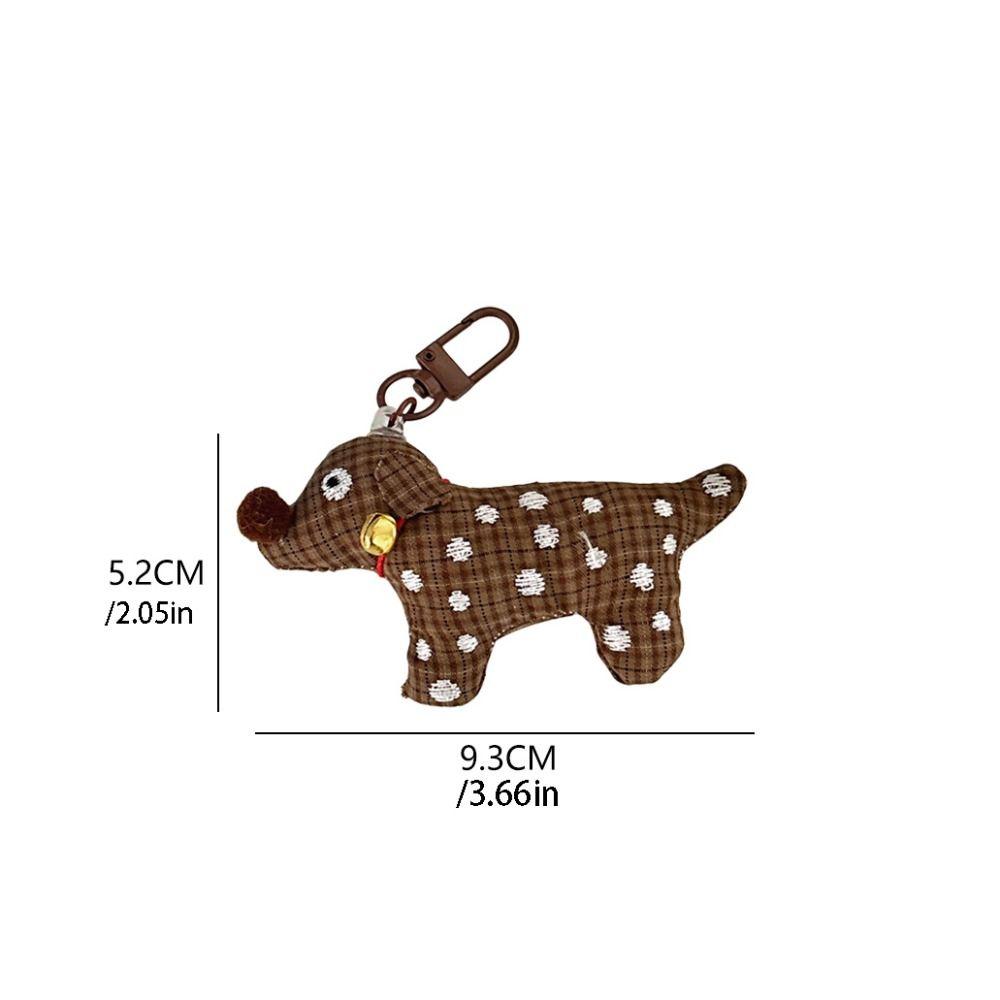 Bell Fabric Puppy Keychain Soft Bag Charm Fashione Cartoon Doll Keyring Hanging Ornaments