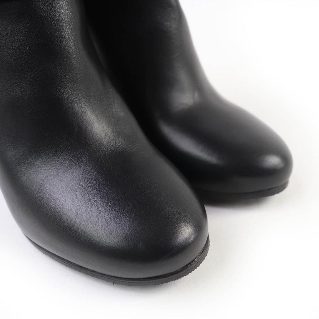Great LOUIS VUITTON Booties Buckle wedge leather short boots black leather 35 Used