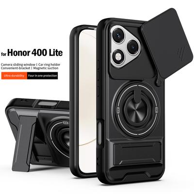 Funda for Honor 400 Lite Case Rotatable Slide Camera Protection Ring Stand Shockproof Cover Capa Funda