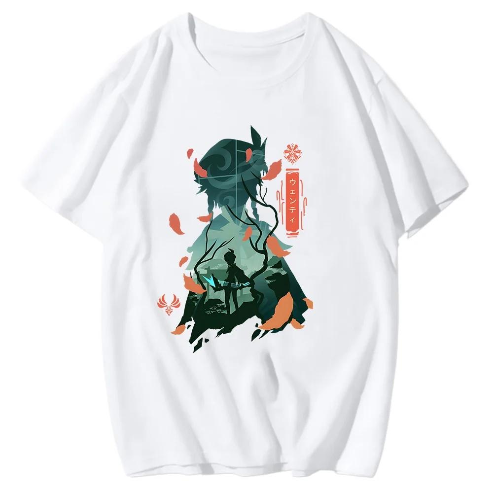 Genshin Impact Printing Tshirts Xiao Venti Print Tee Shirts Hu Tao Zhong Li Graphic T-shirt Kaedehara Kazuha Raiden Shogun Tees