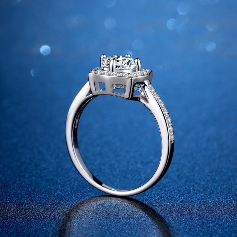 BagueRingen Trendy Sterling Silver S925 Wedding Ring 2ct D-COLOR Moissanite Jewelry For Women GRA Certificate