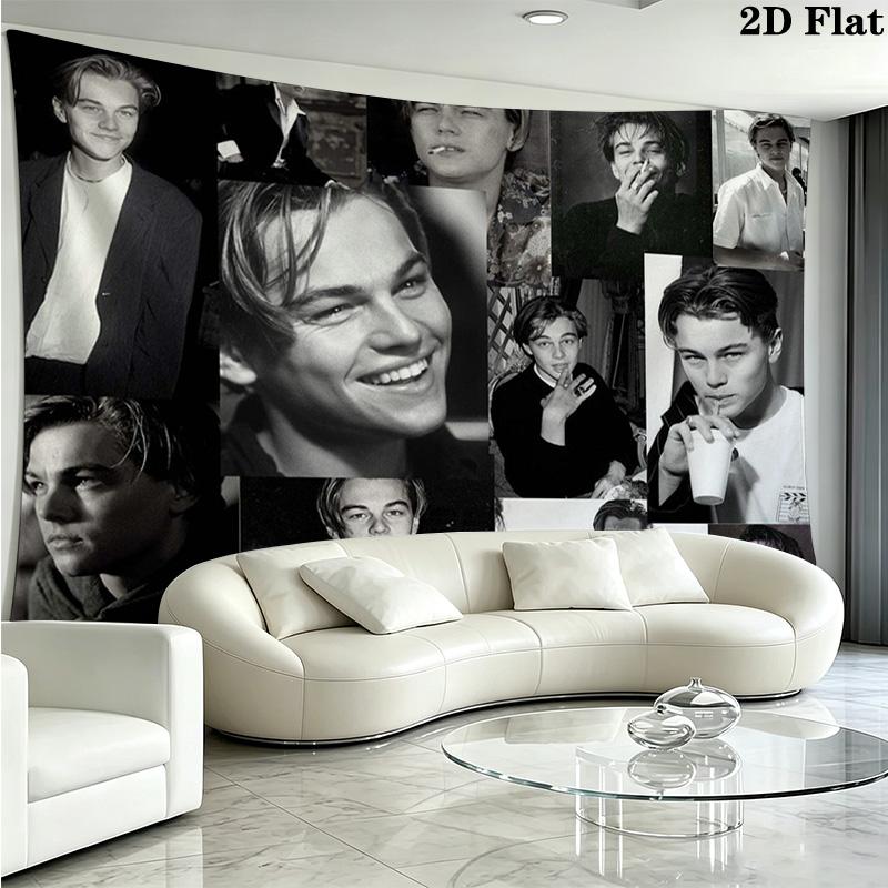 Leonardo DiCaprio Wall Tapestry Aesthetic Wall Hanging Printed Fabric Blanket Decorative Tapestries for Bedroom Living Room Home Decor