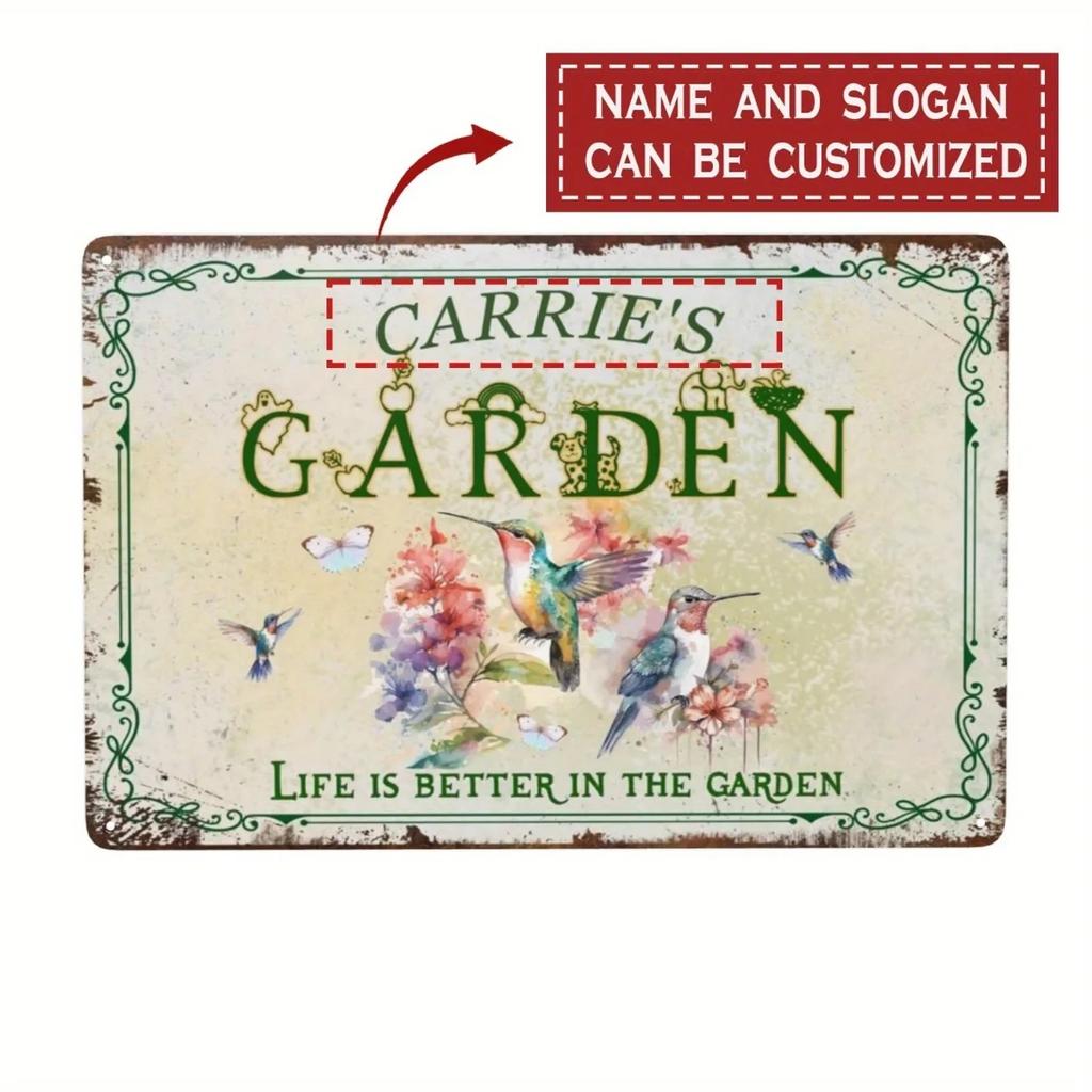 Custom Name Metal Sign Personalized Waterproof Wall Decor Garden Yard Hanging Ornament