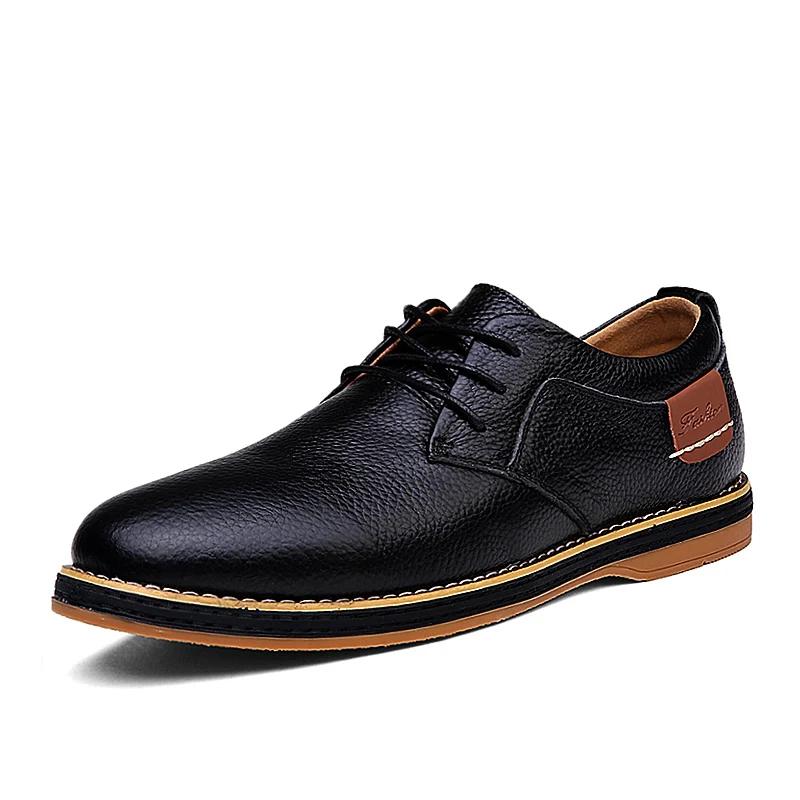 Genuine Leather Mens Dress Shoes Oxfords Brogue Lace Up Italian Mens Casual Shoes Luxury Brand Moccasins Loafers Plus Size 38-48