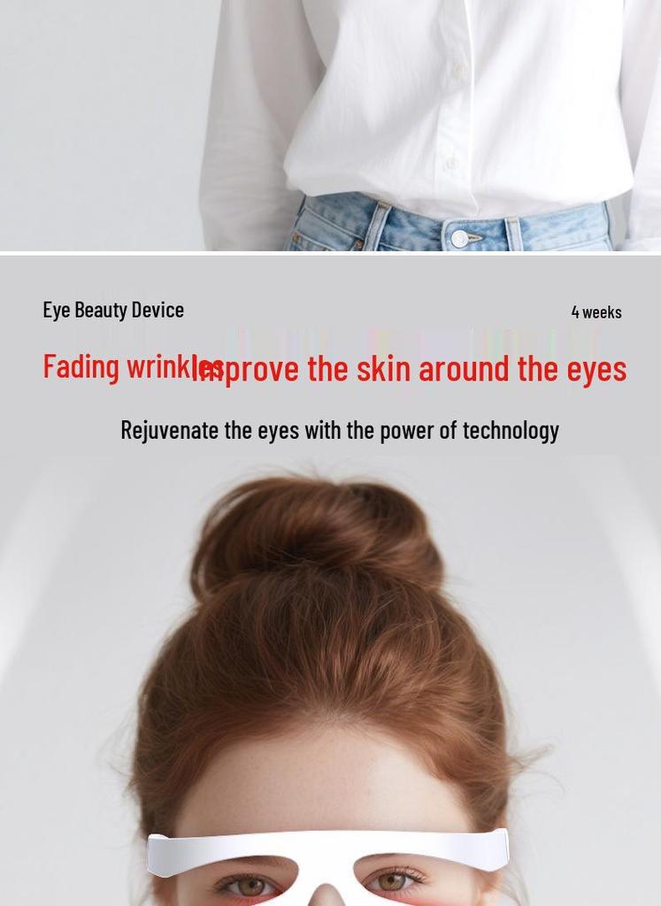 Portable Wireless Eye Massager with Hot Compress & Red Light Therapy for Dark Circles