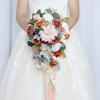 Romantic Champagne Rose Bouquets for Bride Bridal Holding Flowers