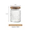 KEMORELA Vintage Glasbehälter Vorratsglas mit Dichtung Holzdeckel Retro Design Holz Glas Luftdichter Behälter Geprägter Behälter