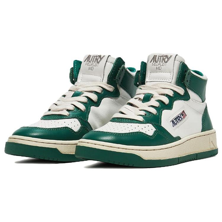 (WMNS) AUTRY Medalist Mid Leder-Sneakers Zweifarbig 'Weiß Grün' Damen AUMW-WB03