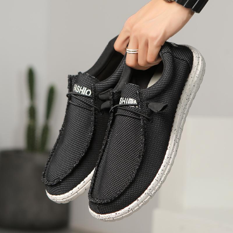 2025 Four-season Casual Canvas Shoes, Large Size Breathable Lazy One-pedal Sleeve Loafers for Men In Summer