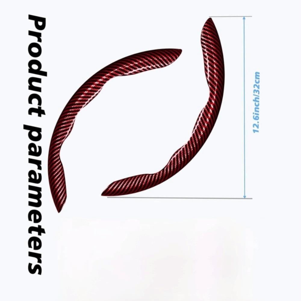 Kohlefaser Auto Lenkradabdeckung Segmentiert 38cm Auto Lenkradgriffe Abdeckung Anti-Rutsch Auto Lenkradschutz