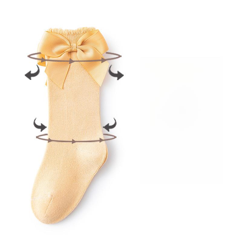 Children's Calf Socks Spring Summer New Solid Color Children's Socks Bowknot Candy Color Princess Socks