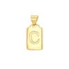 European & American Gold Brick Square Pendant Necklace: 26 Alphabet Letters, Clavicle Chain, Luxurious & Unique Design.