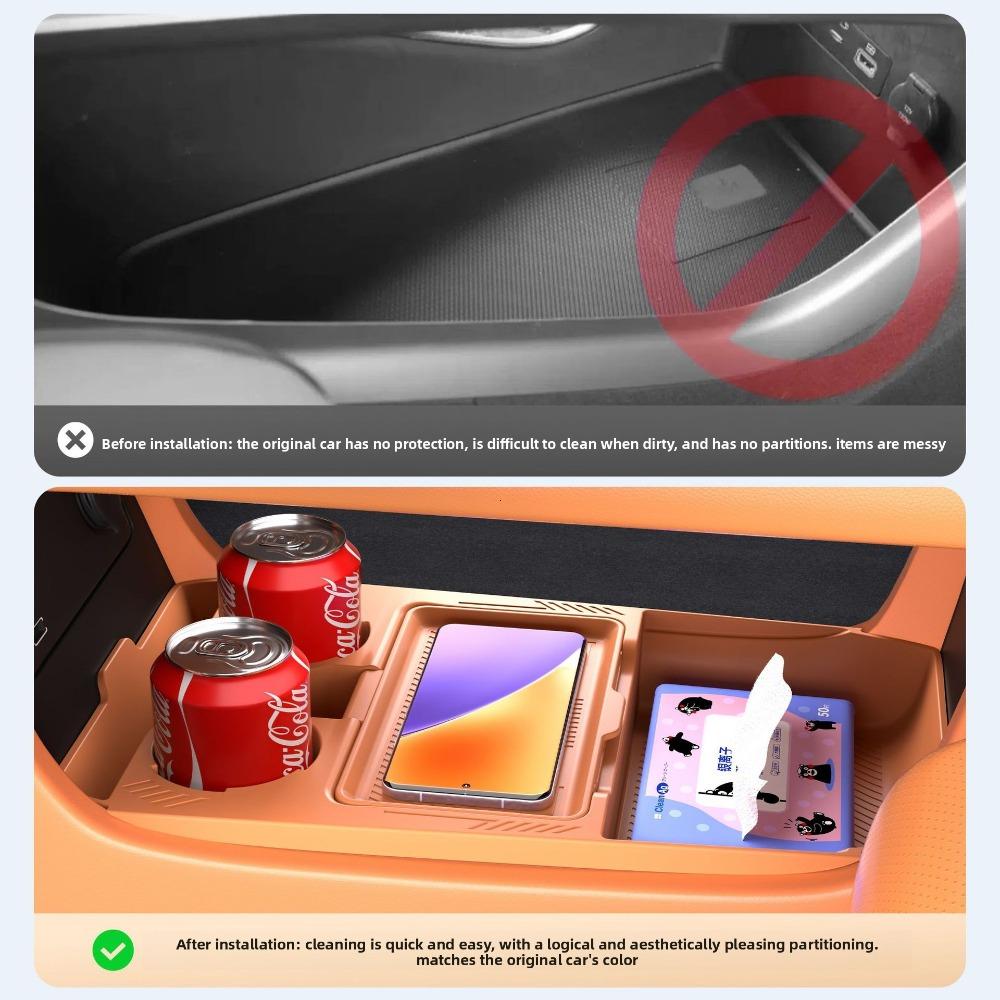 For GAC Aion V 2024 2025 2026 Silicone Storage Box Car Central Lower Layer Tray Multi-functional Stowing Tidying Accessories
