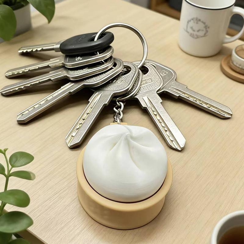 Mini Panino al Vapore Sollievo dallo Stress Morbido E Lento Rimbalzo Impastare Decompressione Panino Clicker Portachiavi