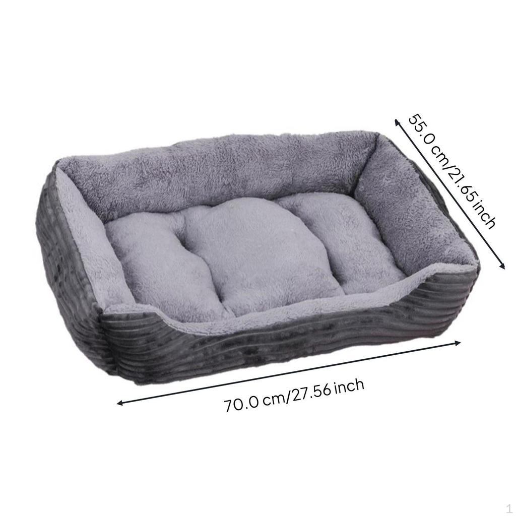 Dog Bed Mat, Warm Plush Crate Pad, Small & Cat, All Seasons Comfort Yellow 60x45cm