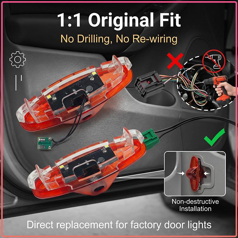 2 Pezzi Luci di Benvenuto per Portiera Auto Proiettore Logo LED Luci Ombra Fantasma Styling Per Renault Dacia Koleos Clio Laguna 2 Megane 2 3 Duster Logan Captur