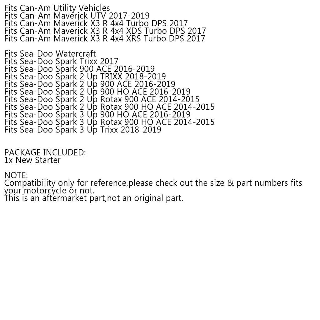 DEMAROR NOU pentru SeaDoo Spark 2 Up / 3 Up 900 Rotax ACE 14-19 420893830 420892426